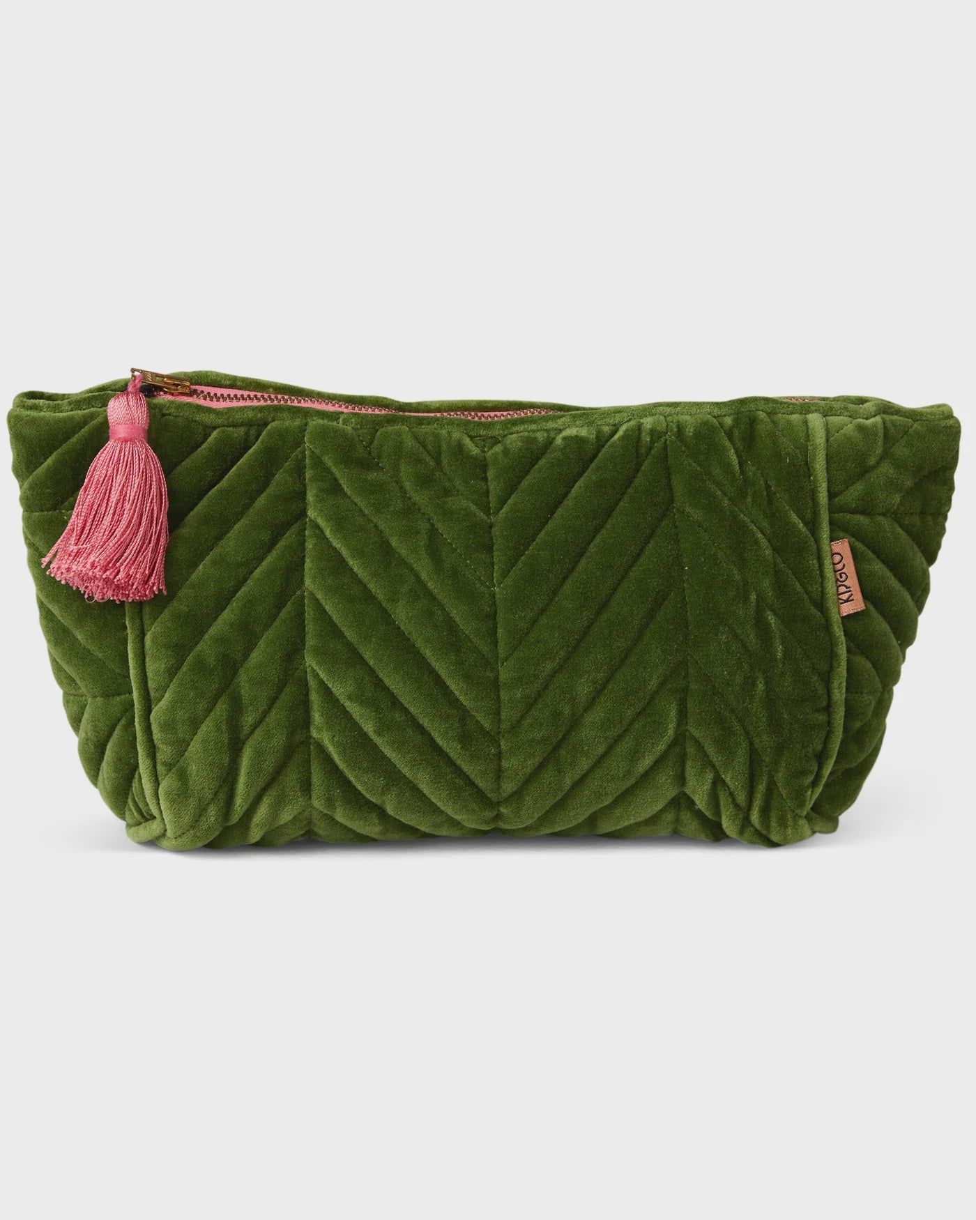 Kip & Co - Moss Velvet Toiletry Bag - The Ivy Room Adelaide