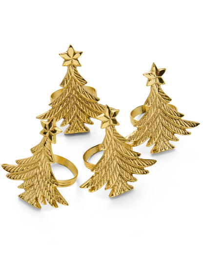 Kip & Co - Oh Christmas Tree Brass Napkin Rings - The Ivy Room Adelaide