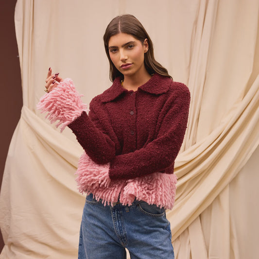 Sage x Clare - Thalia Cardigan | Rosewood