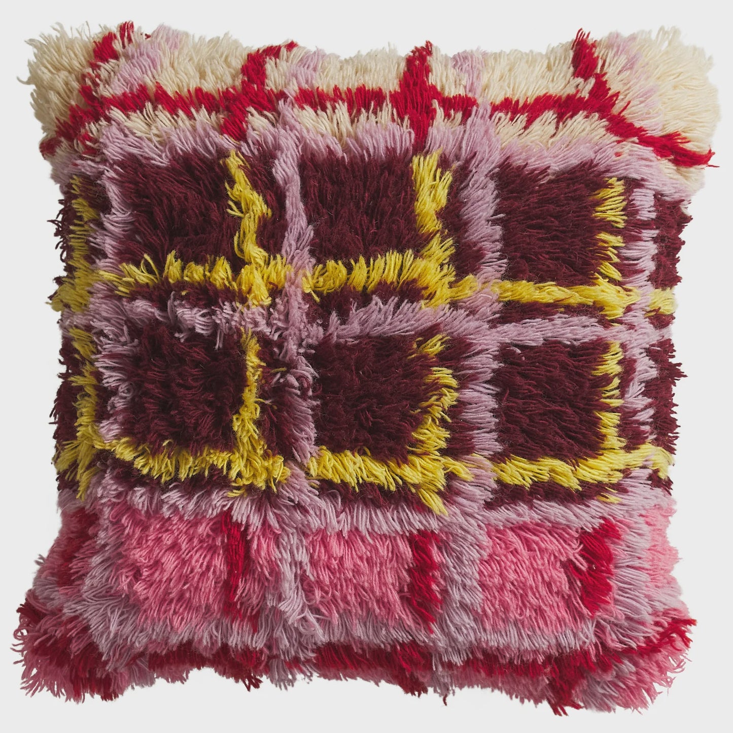 Sage x Clare - Karina Shag Cushion | Rosewood