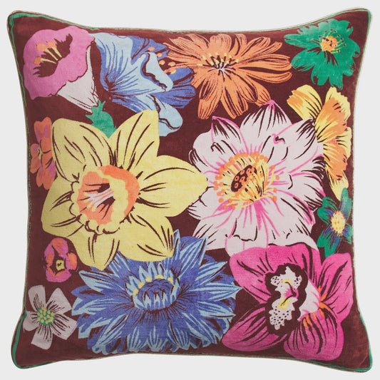 Sage x Clare - Ines Velvet Cushion / Burnt Sienna