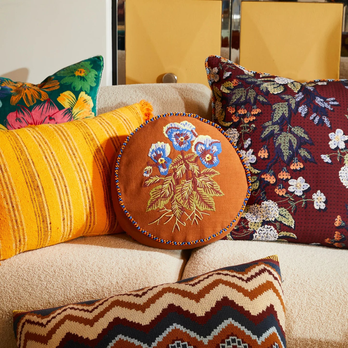 Sage x Clare - Helena Embroidered Cushion