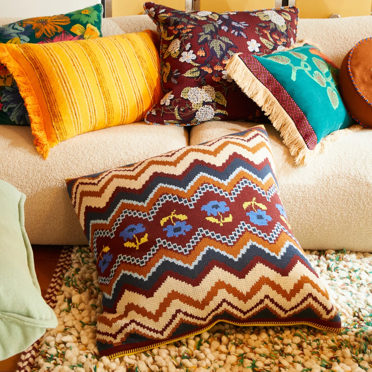 Sage x Clare - Calina Knit Cushion - Ink