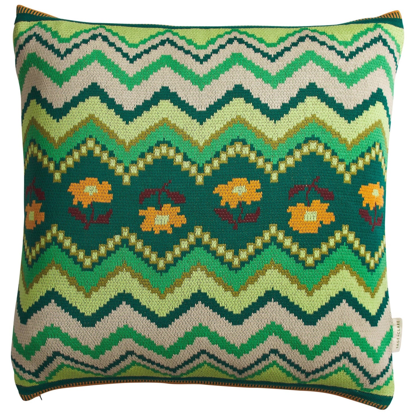 Sage x Clare - Calina Knit Cushion - Verdant