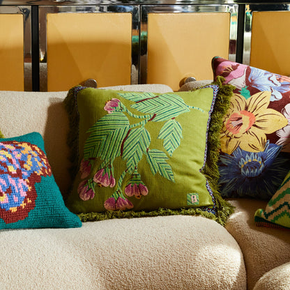 Sage x Clare - Vivi Appliqué Cushion / Juniper