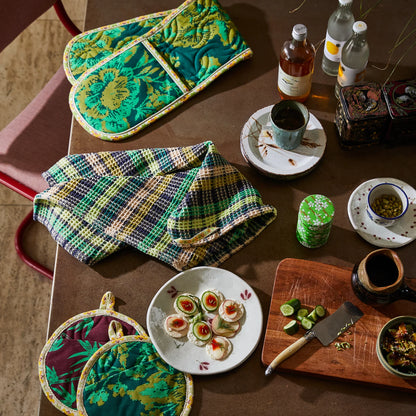 Sage x Clare - Stela Check Tea Towel | Verdant