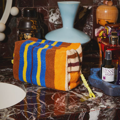 Sage x Clare - Nicolette Terry Makeup Bag | Russet