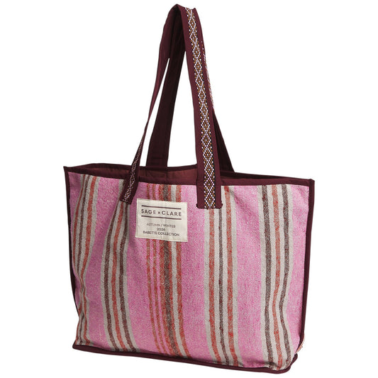 Sage x Clare - Nicolette Woven Tote Bag / Pansy