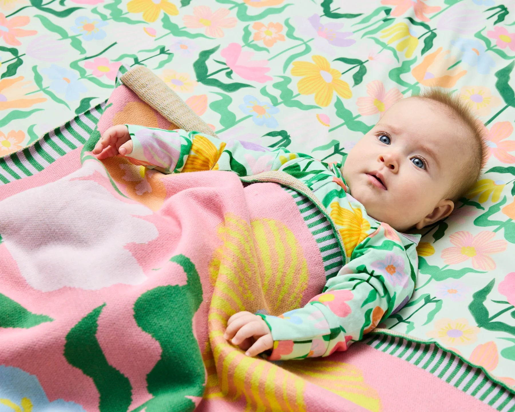 Kip & Co - Popping Flowers Organic Long Sleeve Zip Romper - The Ivy Room Adelaide