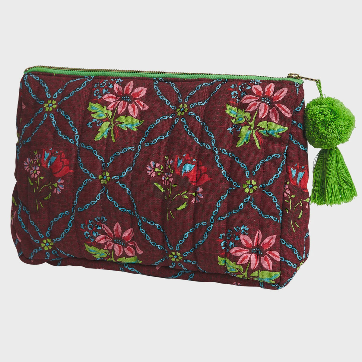 Sage x Clare - Norali Quilted Cosmetic Bag / Sienna