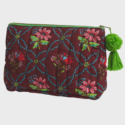 Sage x Clare - Norali Quilted Cosmetic Bag / Sienna