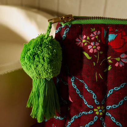 Sage x Clare - Norali Quilted Cosmetic Bag / Sienna