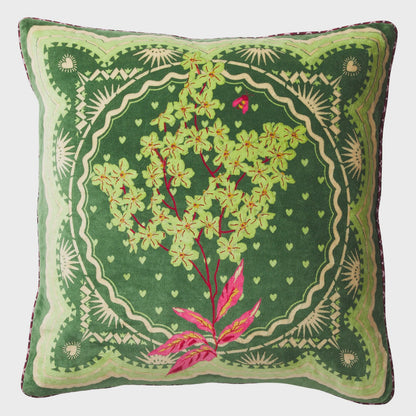 Sage x Clare - Marnie Velvet Cushion / Hunter Green