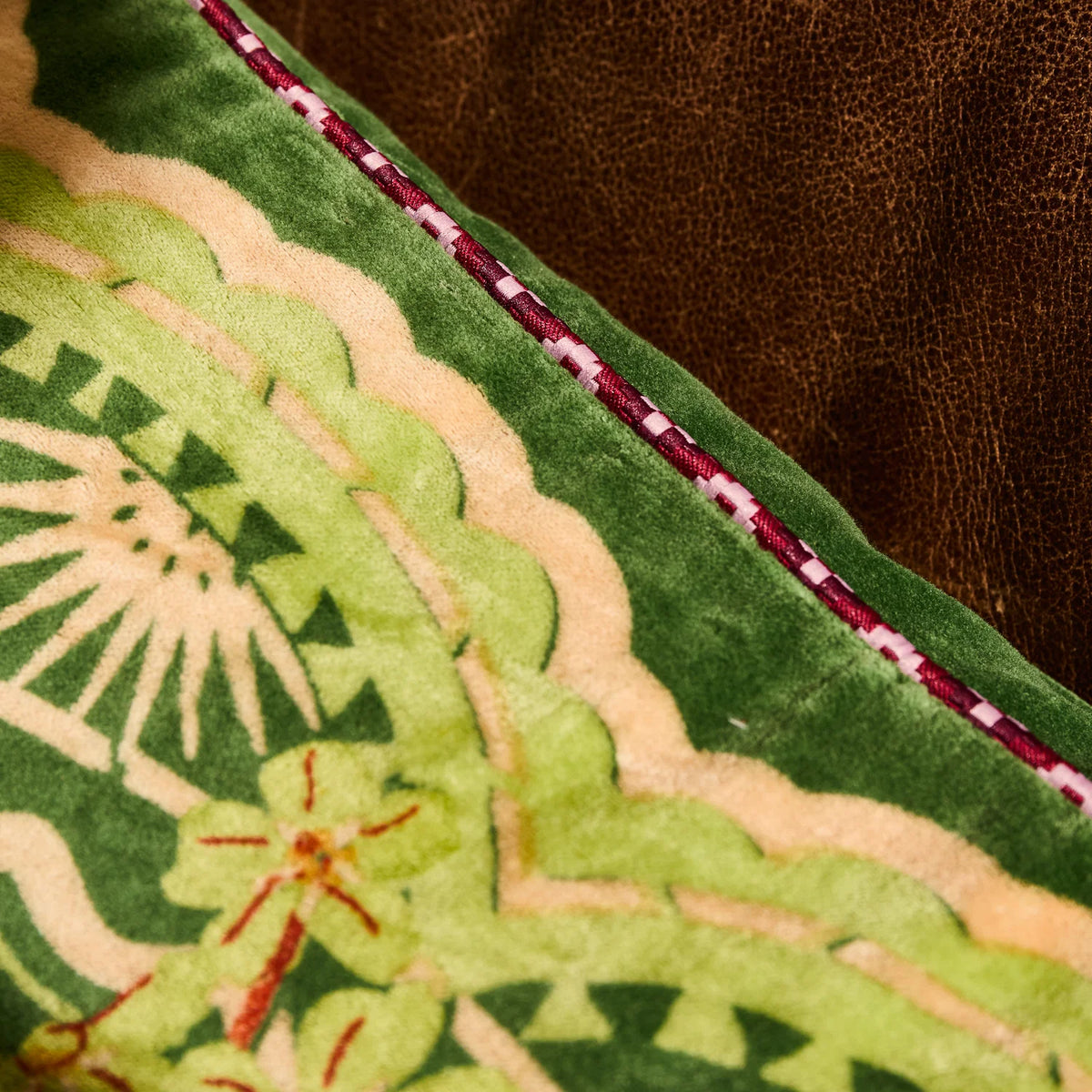 Sage x Clare - Marnie Velvet Cushion / Hunter Green