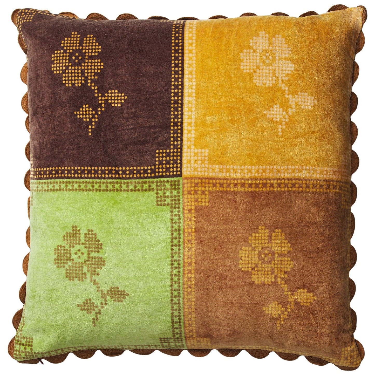 Sage x Clare - Bonny Reversible Velvet Cushion / Tigers Eye