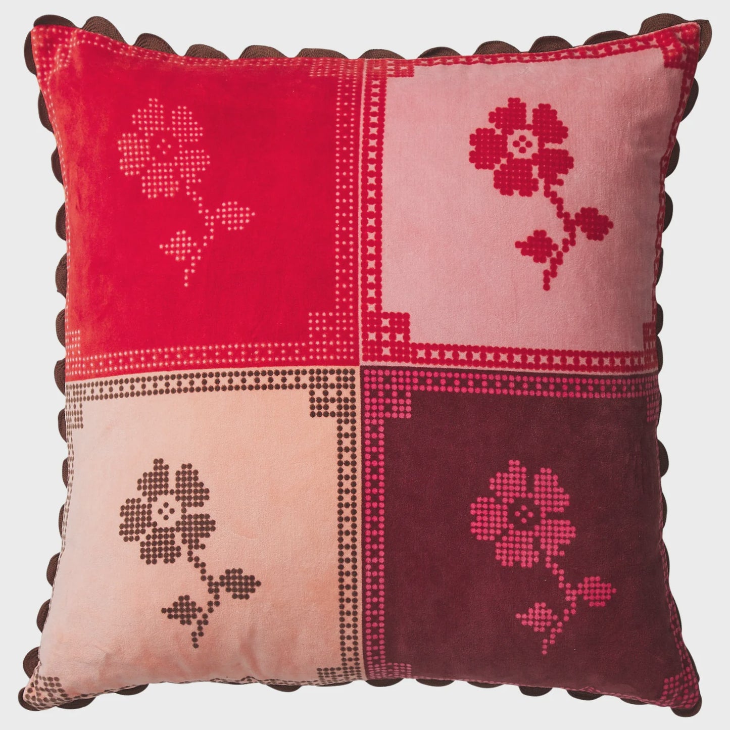 Sage x Clare - Bonny Reversible Velvet Cushion / Sienna