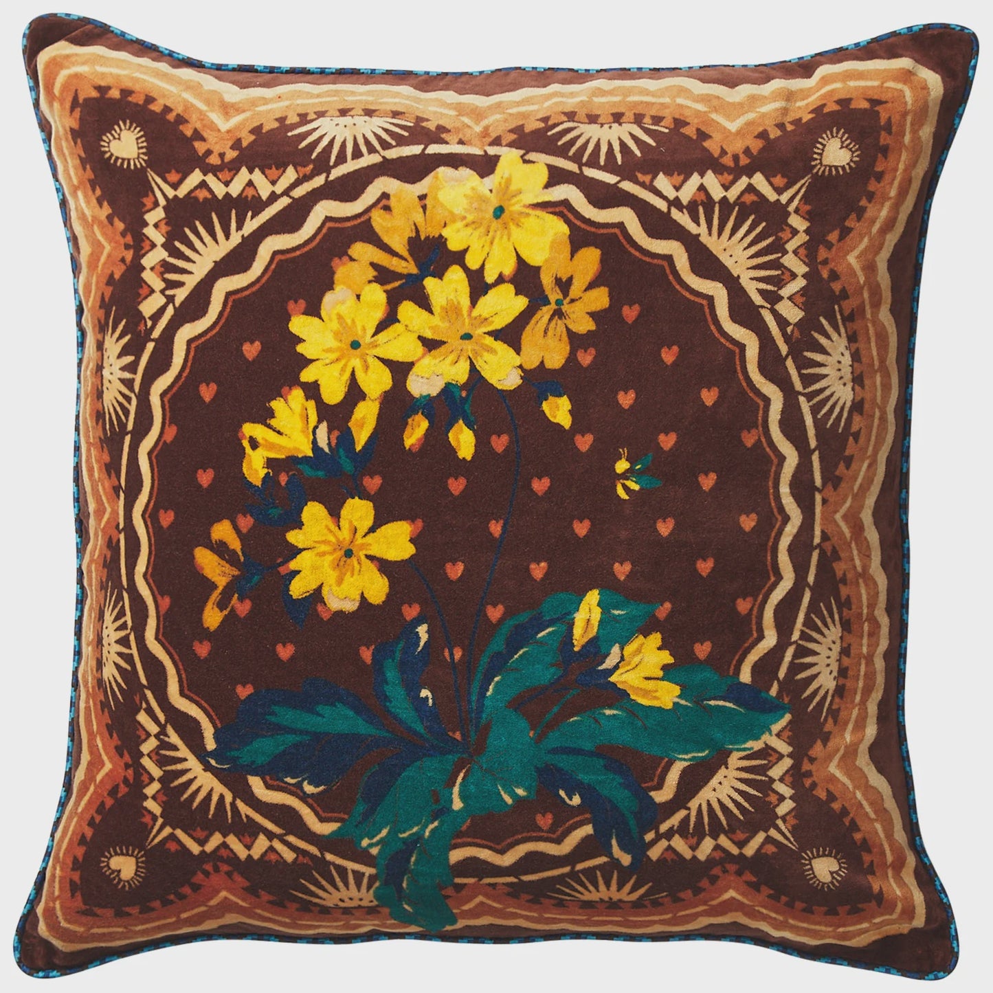 Sage x Clare - Marnie Velvet Cushion / Umber