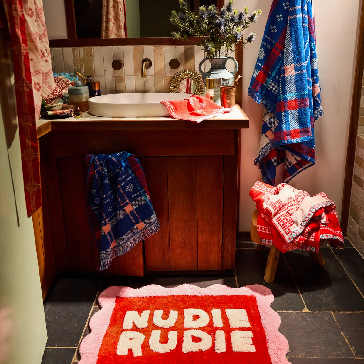 Sage x Clare - Romy Nudie Bath Mat / Poppy