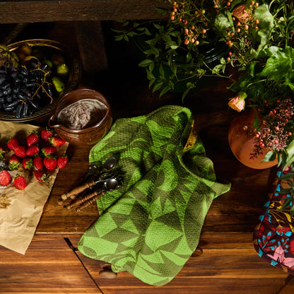 Sage x Clare - Nora Tea Tea Towel / Cactus Green