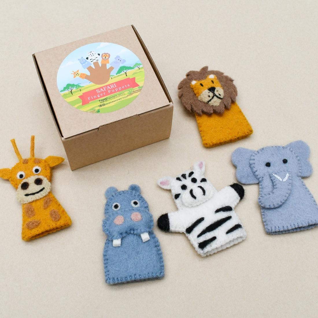 Tara Treasures - Finger Puppet Set - Safari Animals