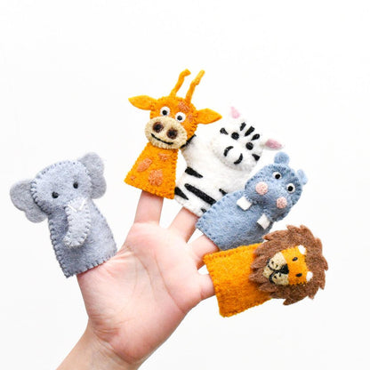 Tara Treasures - Finger Puppet Set - Safari Animals - The Ivy Room Adelaide