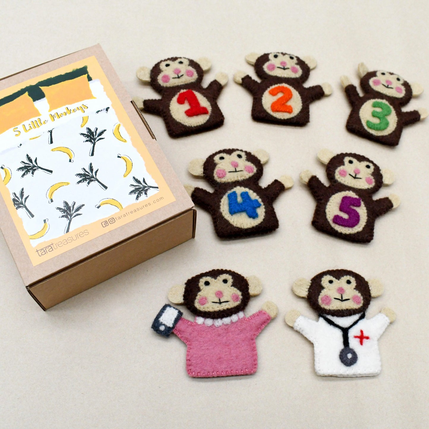 Tara Treasures - Finger Puppets Five Little Monkeys