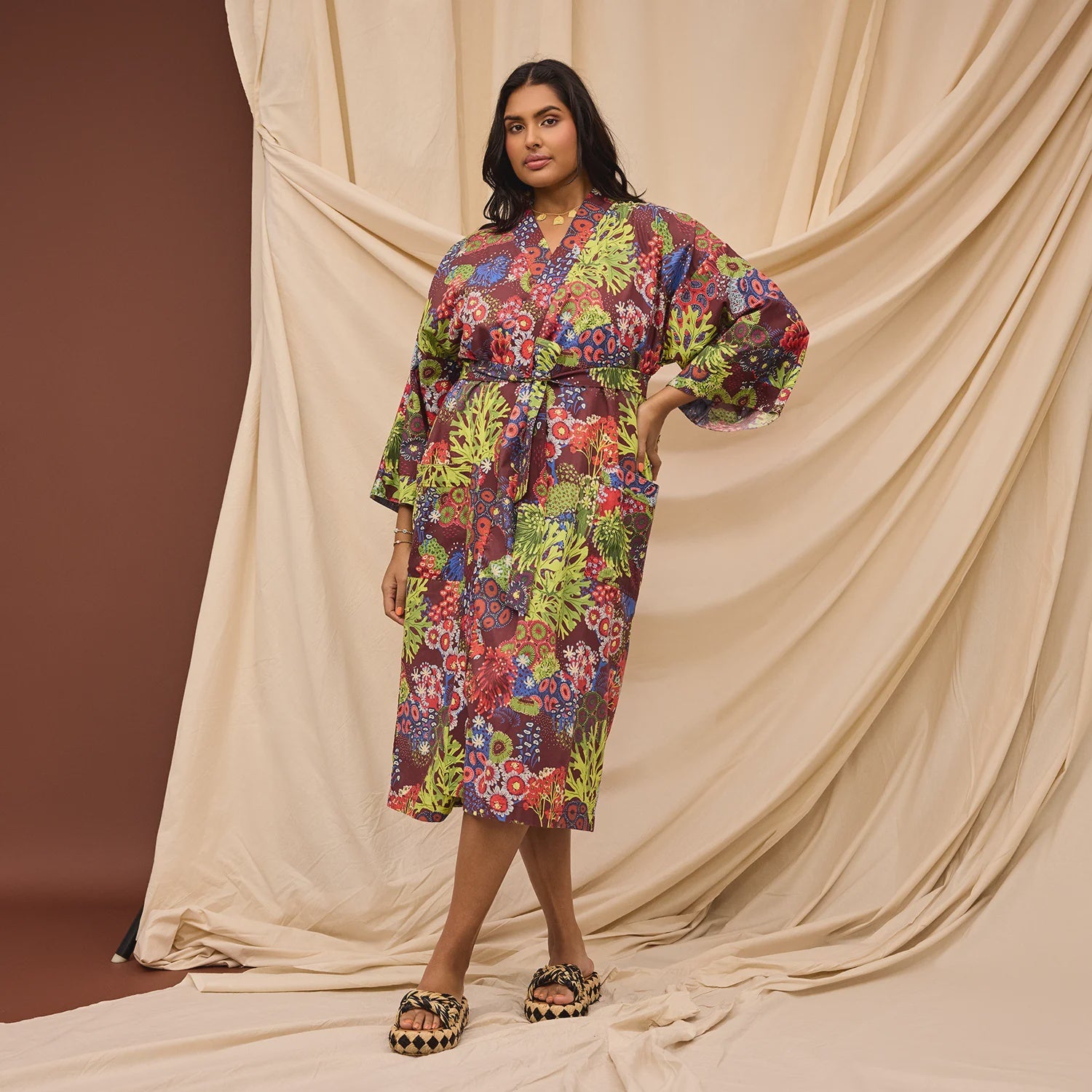 Sage x Clare - Cora Cotton Robe / Garnet - The Ivy Room Adelaide