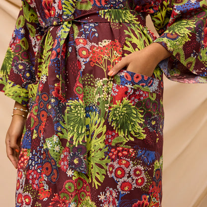 Sage x Clare - Cora Cotton Robe / Garnet - The Ivy Room Adelaide