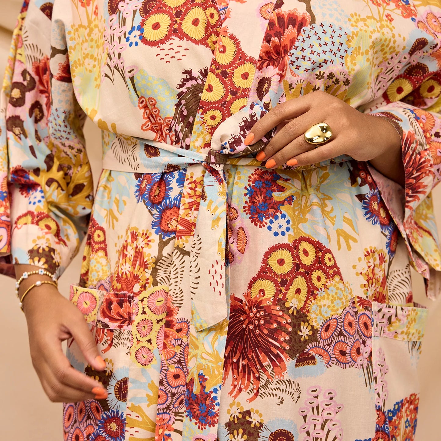 Sage x Clare - Cora Cotton Robe / Pearl - The Ivy Room Adelaide