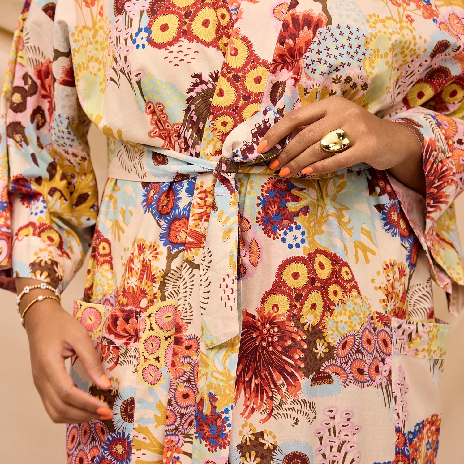 Sage x Clare - Cora Cotton Robe / Pearl - The Ivy Room Adelaide