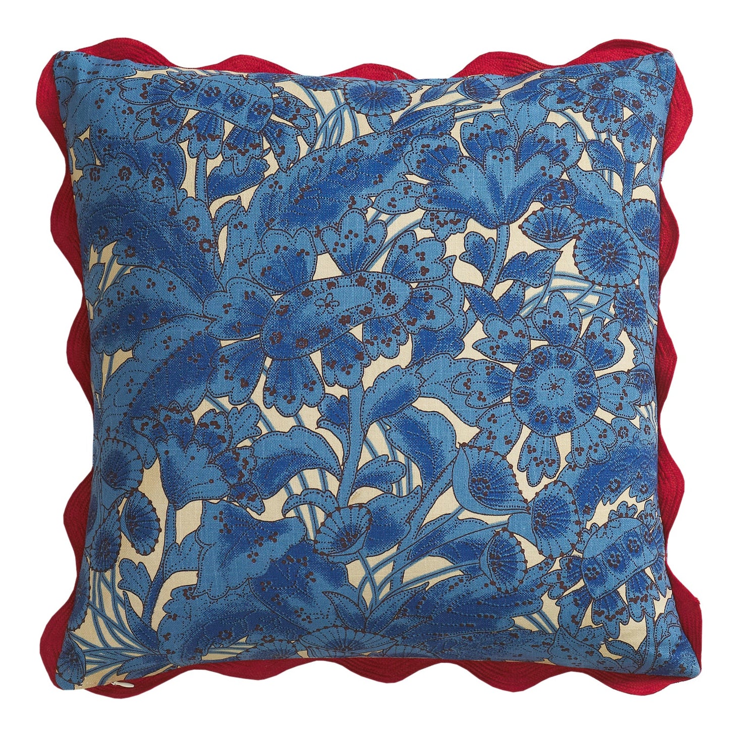 Sage x Clare - Lucia Embroidered Cushion / Cerulean
