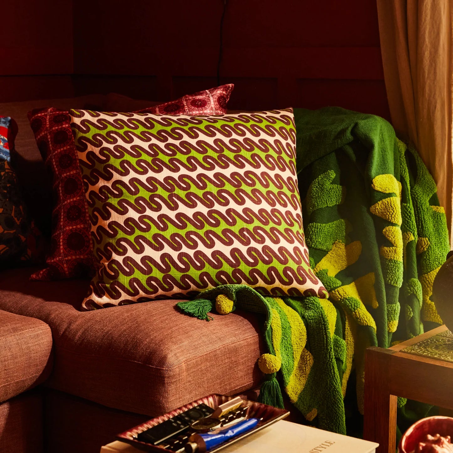 Sage x Clare - Cora Quilted Cushion Garnet - The Ivy Room Adelaide