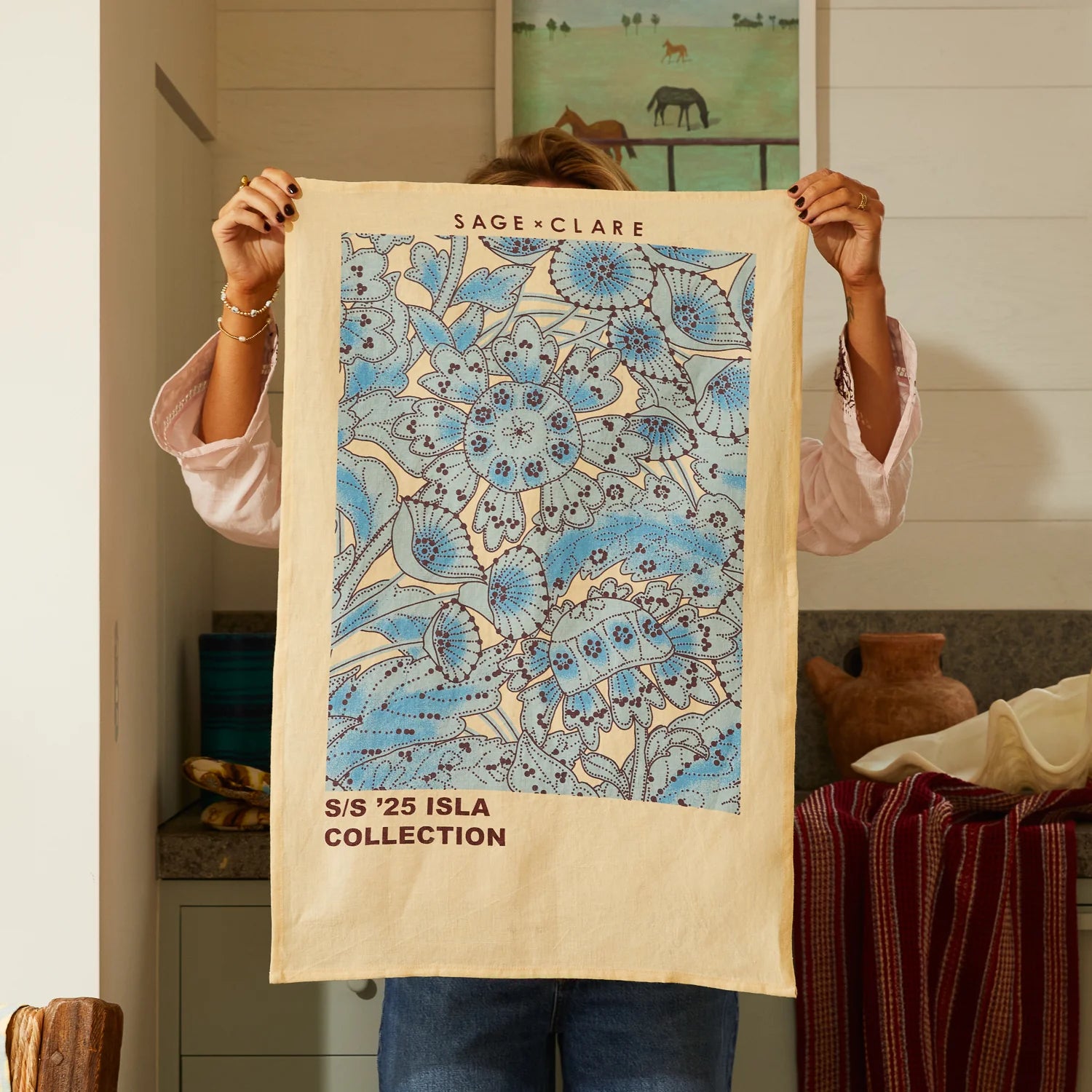 Sage x Clare - Lucia Linen Tea Towel - The Ivy Room Adelaide