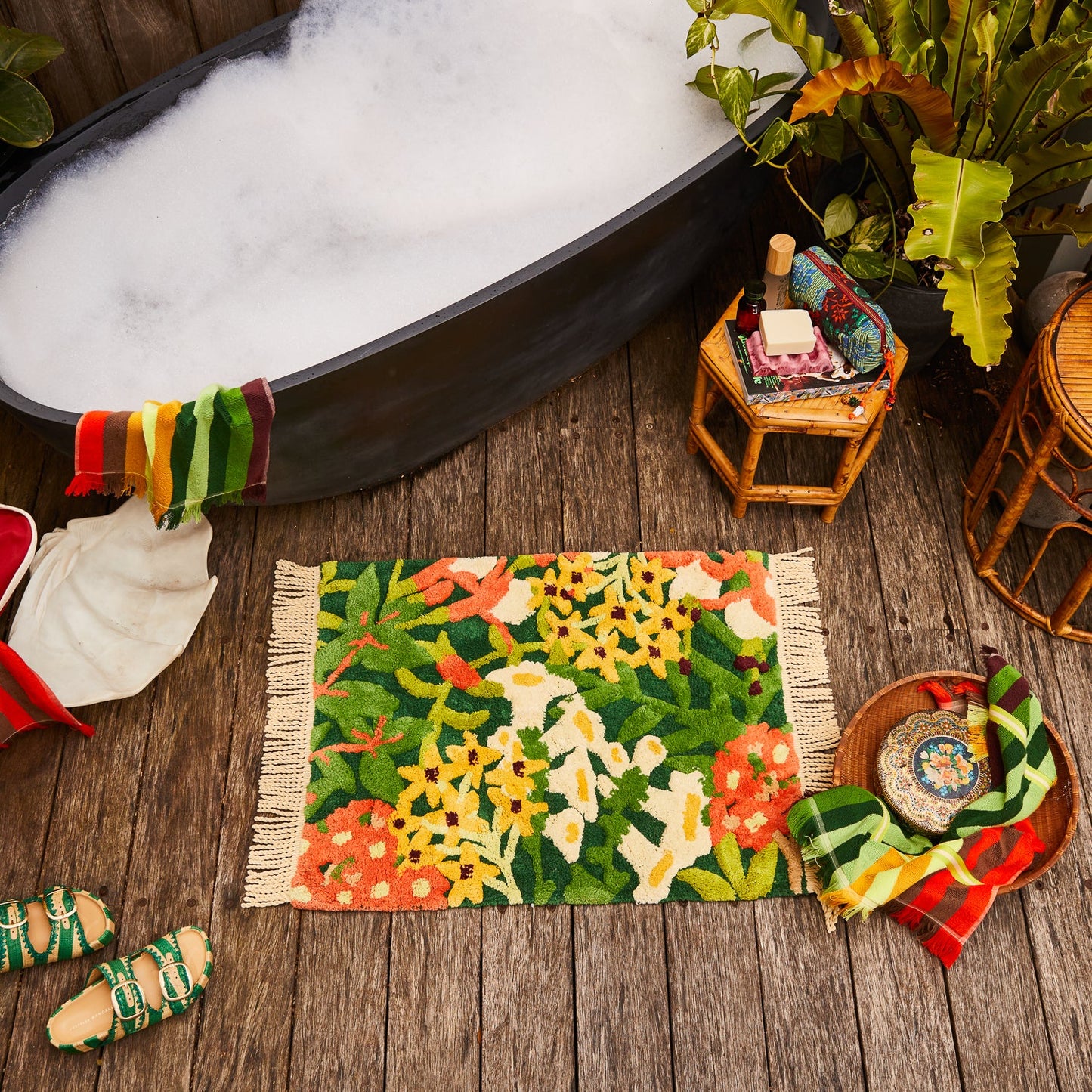 Sage x Clare - Francesca Bath Mat - Kelp - The Ivy Room Adelaide