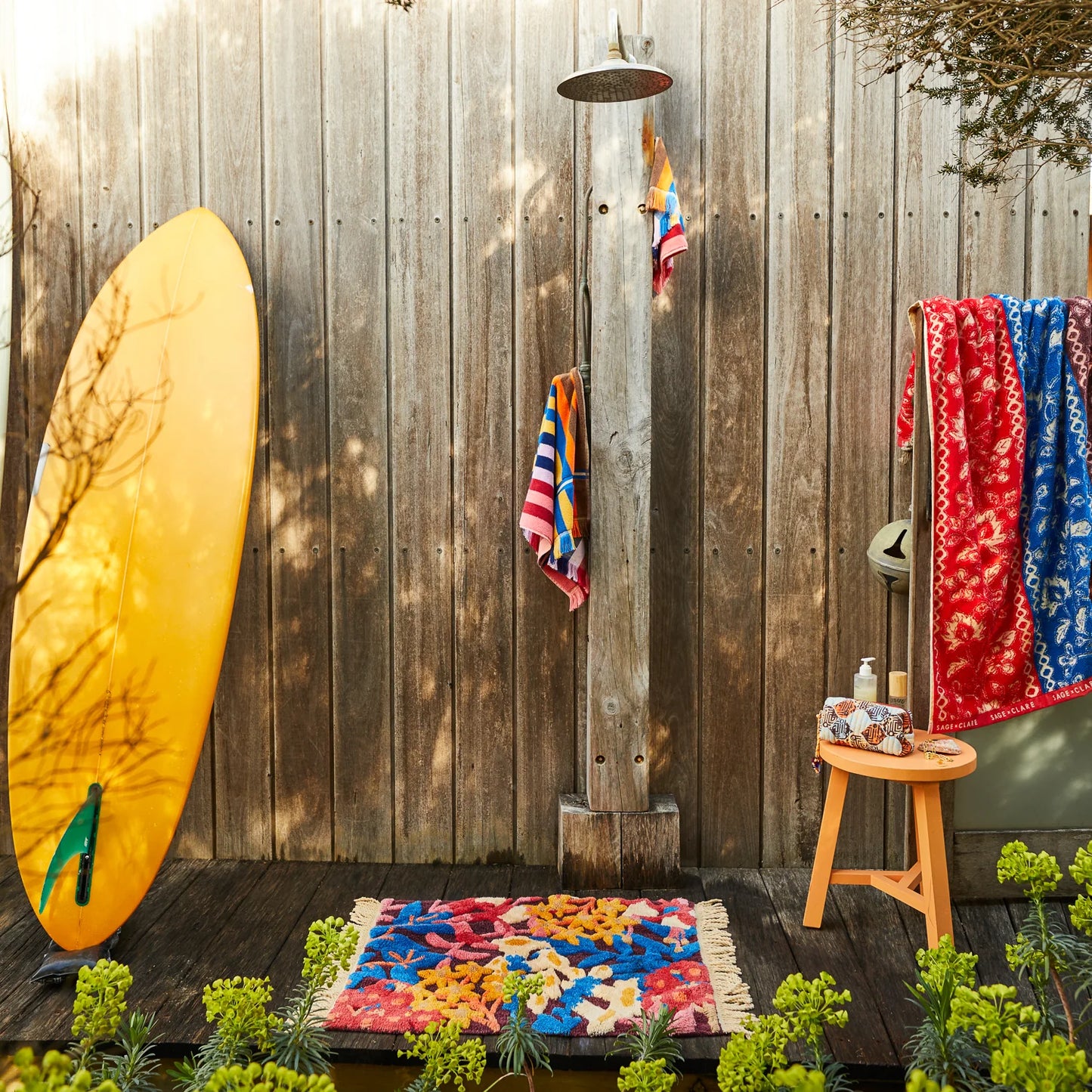 Sage x Clare - Francesca Bath Mat / Garnet