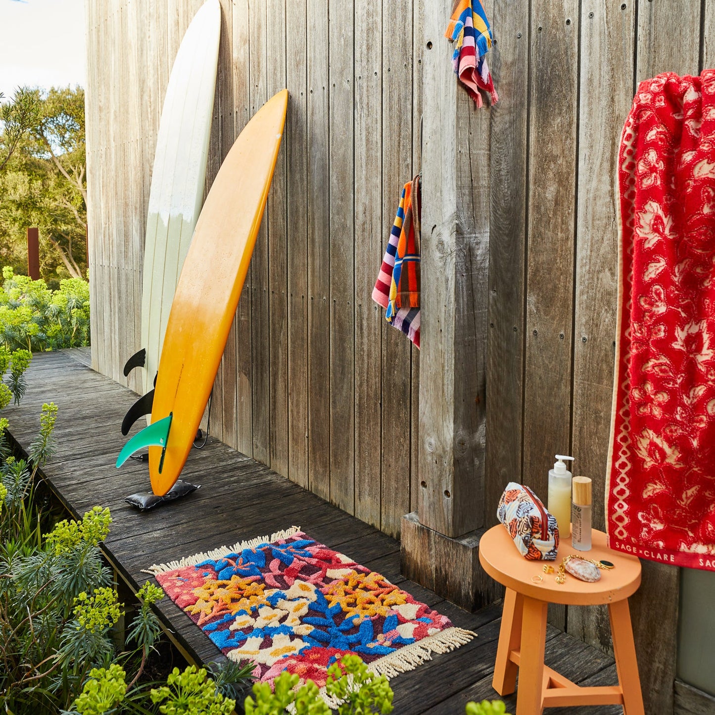 Sage x Clare - Francesca Bath Mat / Garnet