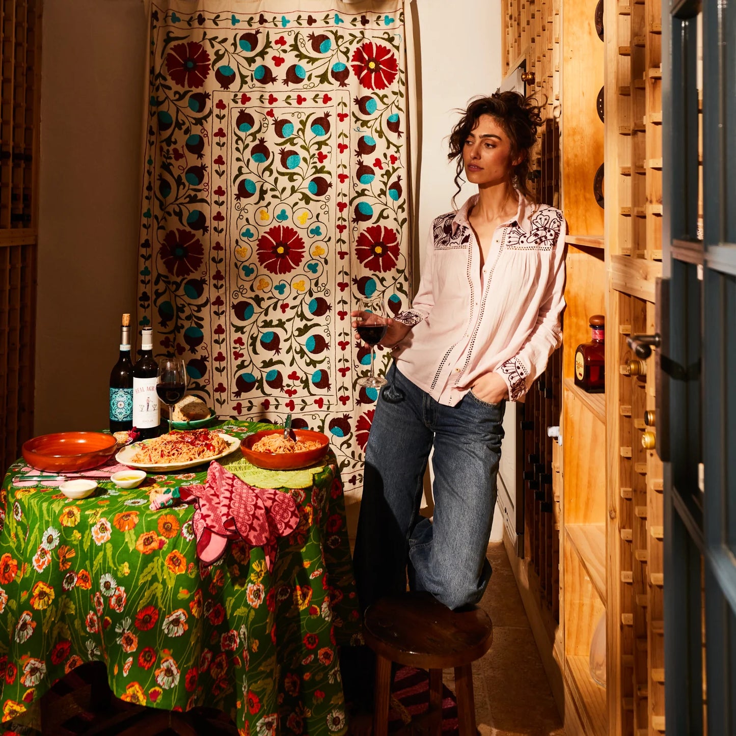 Sge x Clare - Vivianna Embroidered Shirt Pink Salt