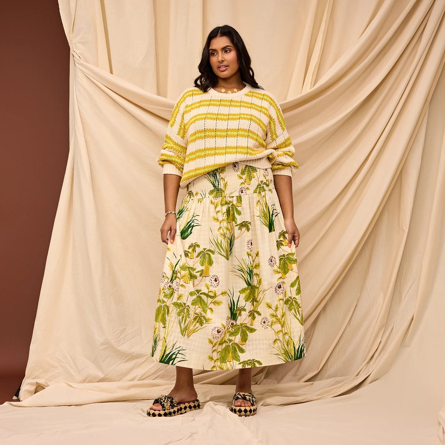 Sage x Clare - Malorie Midi Skirt