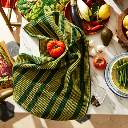 Sage x Clare - Selene Stripe Tea Towel / Anise - The Ivy Room Adelaide