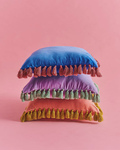 Kip & Co - Velvet Tassel Cushion - The Ivy Room Adelaide