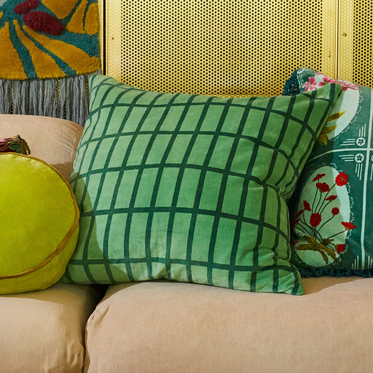 Sage x Clare - Remi Velvet Cushion Emerald
