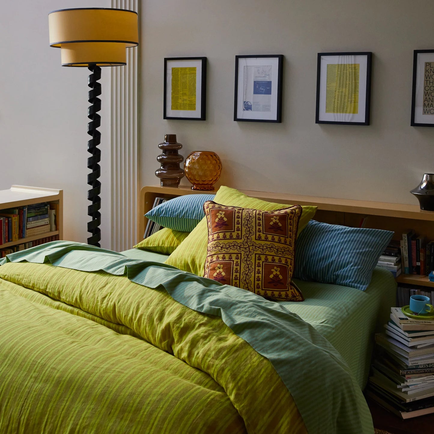 Sage x Clare - Claire Reversible Cushion Mustard