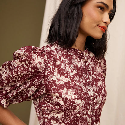 Sage x Clare - Evette Dress Mahogany - The Ivy Room Adelaide