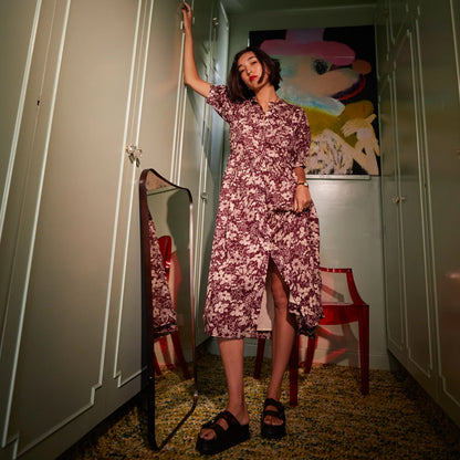 Sage x Clare - Evette Dress Mahogany - The Ivy Room Adelaide
