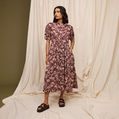 Sage x Clare - Evette Dress Mahogany - The Ivy Room Adelaide