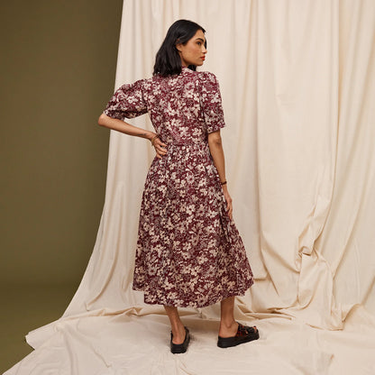 Sage x Clare - Evette Dress Mahogany - The Ivy Room Adelaide