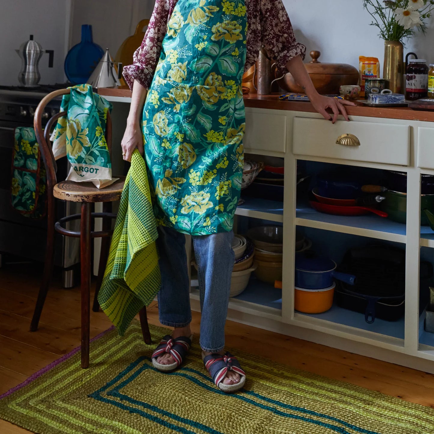 Sage x Clare - Brigitte Tea Towel | Chartreuse