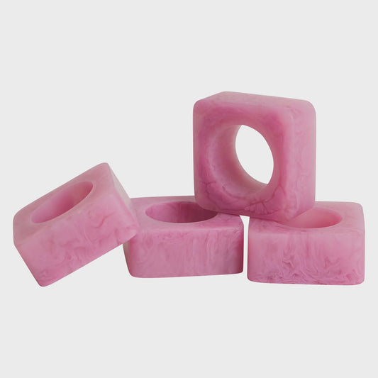 Sage x Clare - Resin Jara Napkin Ring Set Fuchsia