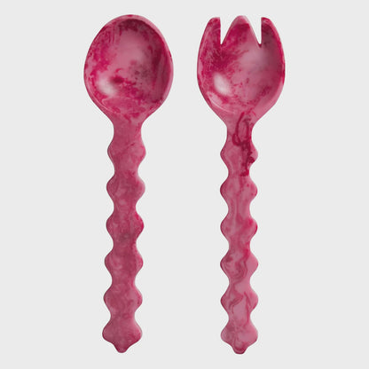 Sage x Clare - Gisele Resin Salad Servers / Crimson - The Ivy Room Adelaide