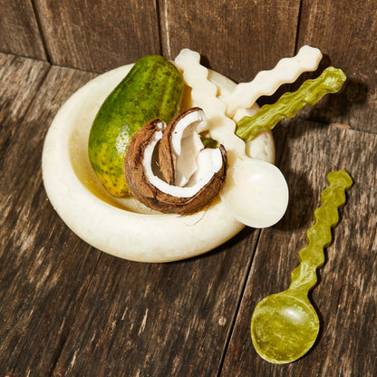 Sage x Clare - Gisele Resin Salad Servers / Pearl - The Ivy Room Adelaide